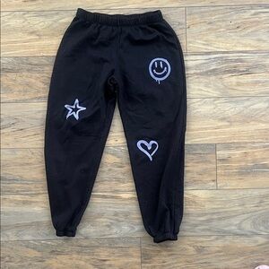 Kids Black Joggers with Fun Graphics